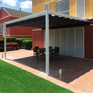 toldo tipo palillera en lona con estructura de aluminio estructural